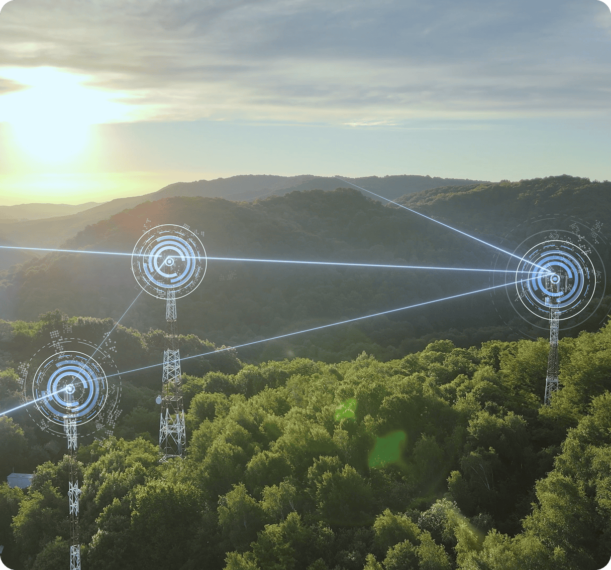 Wireless network beams across scenic landscape